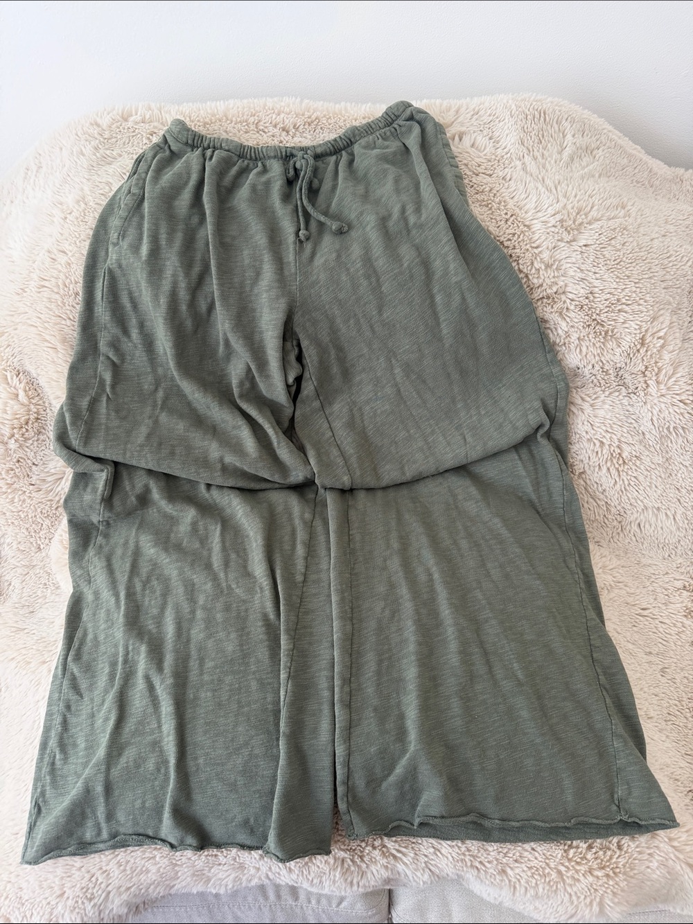 aerie Olive Green Wide-Leg Drawstring Pants